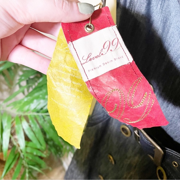 Level 99 Dark Wash Denim Trench Button Dress M New without tags - Picture 2 of 10